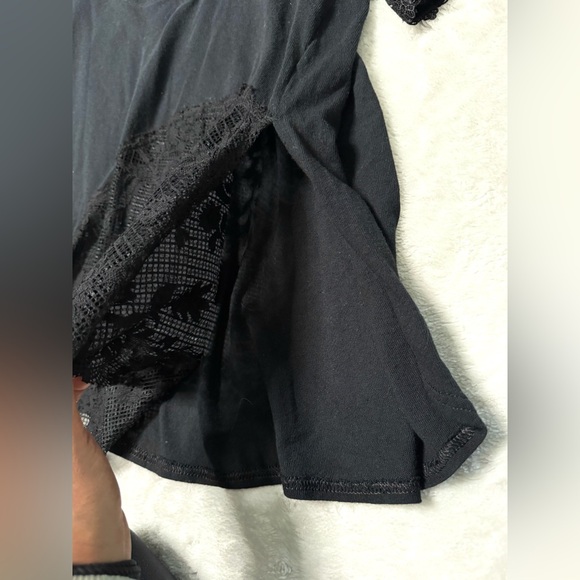 Free People Chasing You Lace Longline Top in Black - Picture 7 of 13
